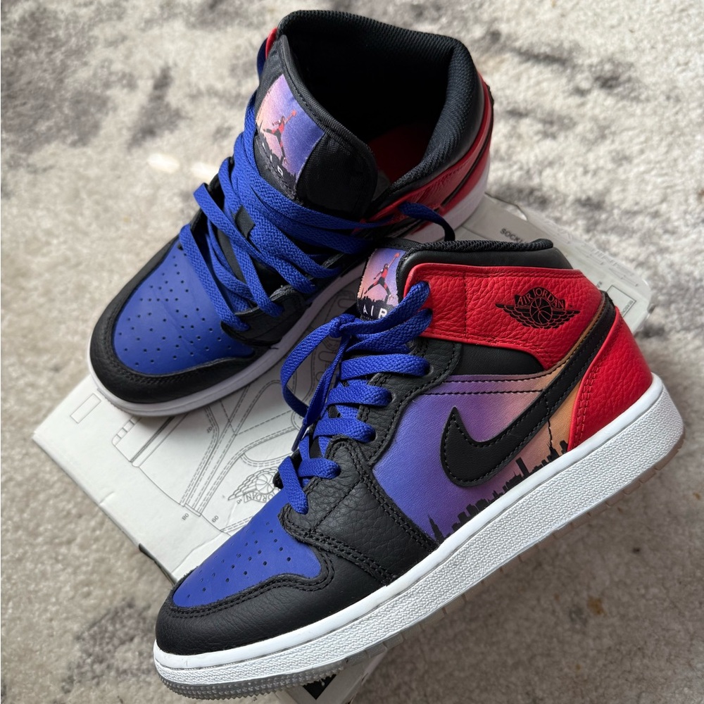 Nike Air Jordan High-Top Sneakers - Blue, Purple, Red, Black